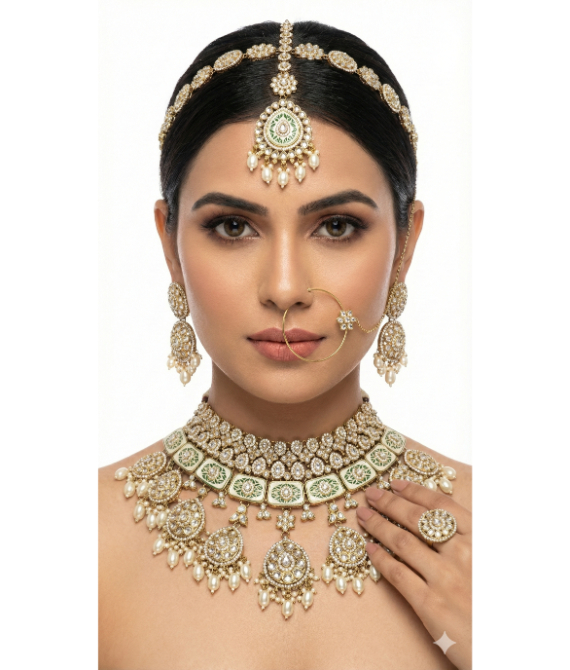 Emerald Empress Heritage Meenakari Bridal Set