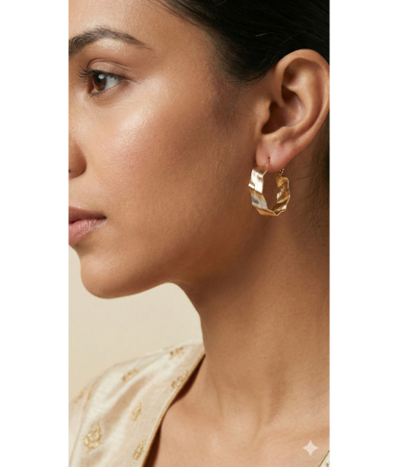 Torsion Gold Hoops