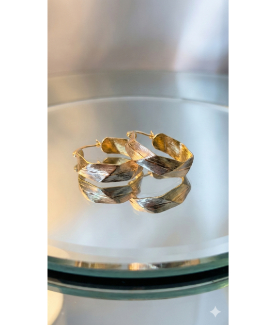 Torsion Gold Hoops