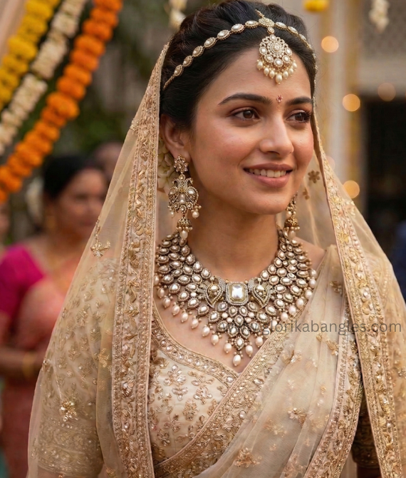 Handcrafted Kundan & Pearl Heritage Bridal Set