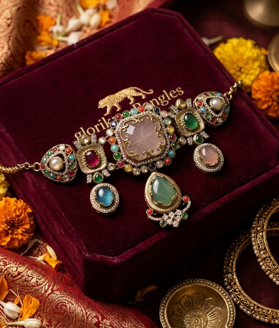 Navratna Heritage Multi-Gemstone Choker Set
